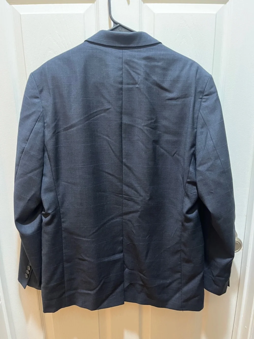 Lauren Ralph Lauren Men’s 42R Navy Blue Windowpane Wool Blazer Sport Coat
